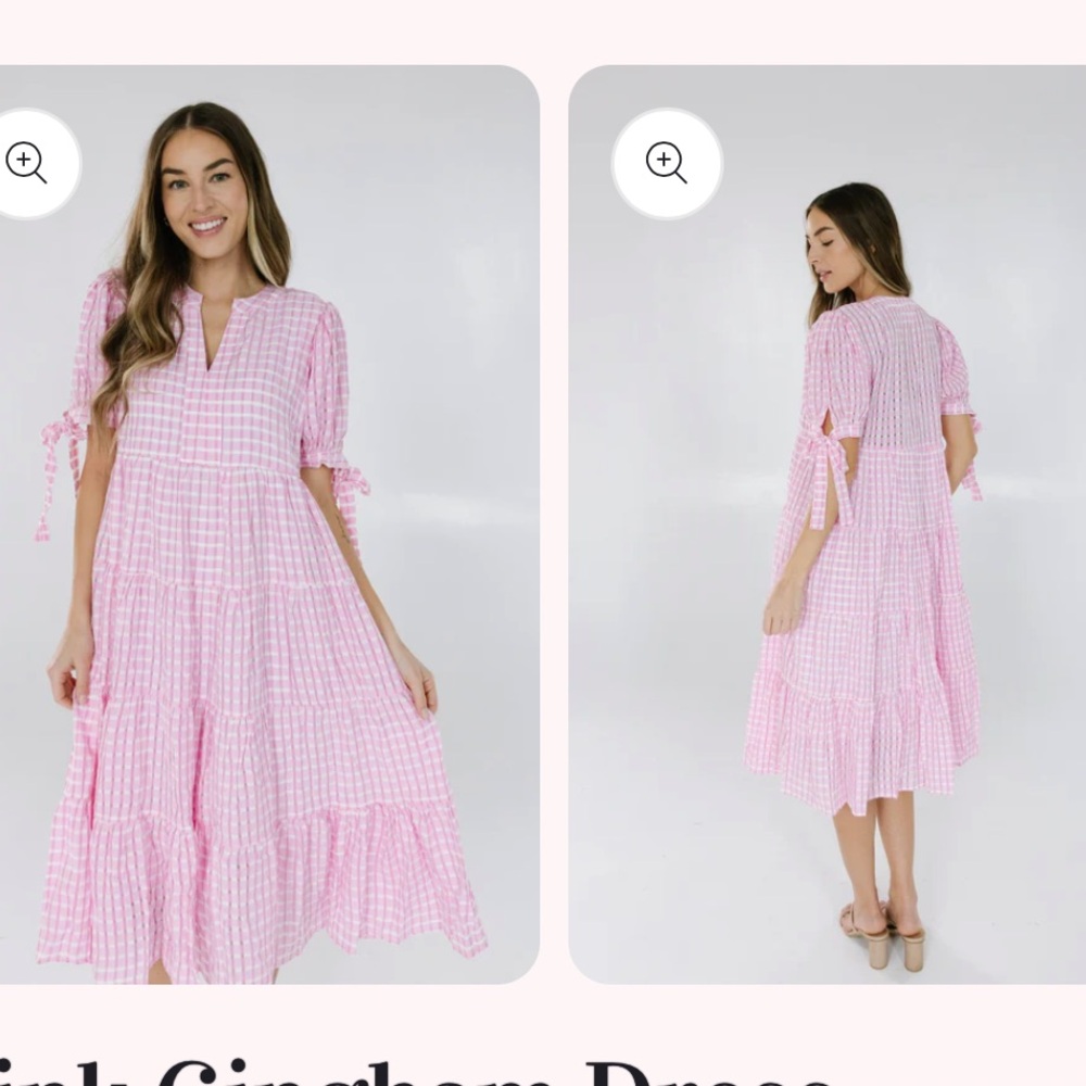 Pink Checkered Dress - NOLIABAE